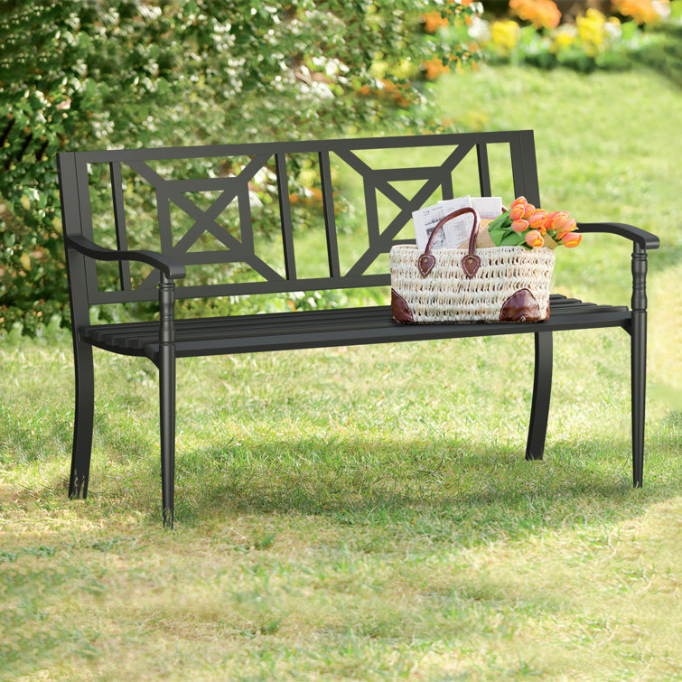 Winston Porter Danoush Metal Outdoor Bench Wayfair